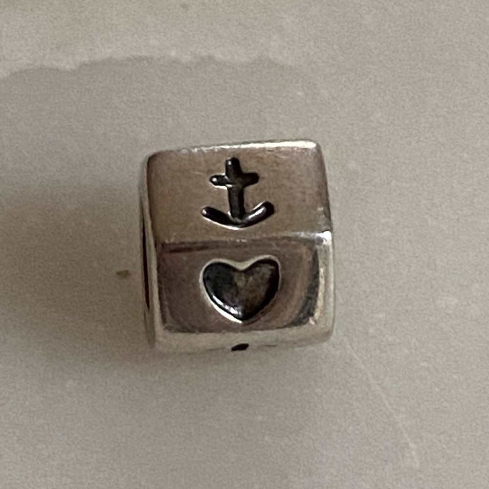 Pandora silver faith, hope and love charm